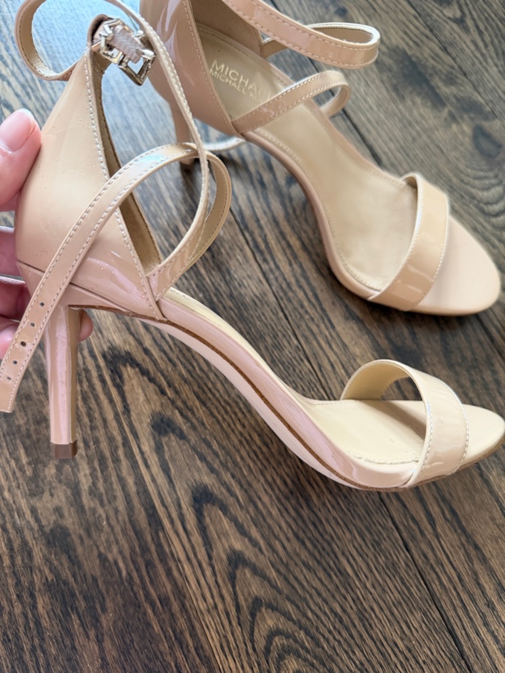 Michael Kors Blush Patent Leather Ankle-Strap Heels - Picture 3 of 3